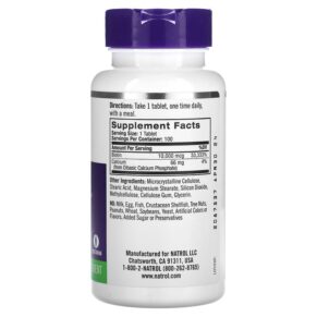 Natrol Biotin Maximum Strength 10.000 mcg 100 Tablets 3 Thực phẩm bổ sung Natrol Biotin Maximum Strength 10.000 mcg 100 Tablets 047469053963