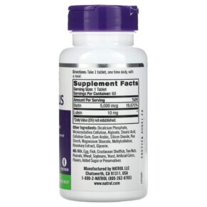 Thực phẩm bổ sung Natrol Biotin Plus Extra Strength 5.000 mcg 60 Tablets 047469071417