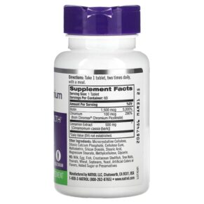 Thực phẩm bổ sung Natrol Cinnamon Chromium & Biotin 60 Tablets 047469048983