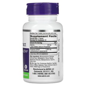 Thực phẩm bổ sung Natrol Cinnamon Extract 500 mg 80 Tablets 047469044589