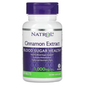 Thực phẩm chức năng Natrol Cinnamon Extract 500 mg 80 Tablets 047469044589