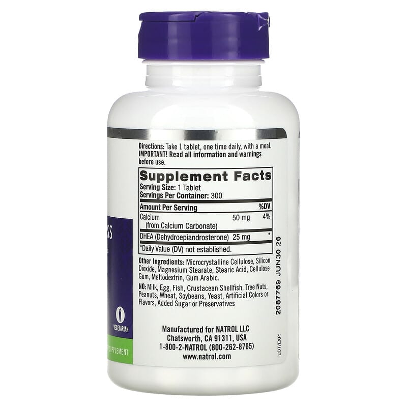 Natrol DHEA 25 mg 300 Tablets 2 Thực phẩm bổ sung Natrol DHEA 25 mg 300 Tablets 047469161071