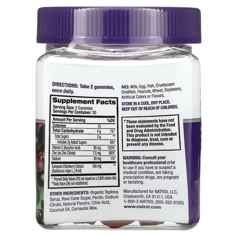 Natrol Elderberry Immune Health 50 mg 60 Gummies 2 Thực phẩm bổ sung Natrol Elderberry Immune Health 50 mg 60 Gummies 047469077594