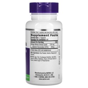 Thực phẩm bổ sung Natrol Ginkgo Biloba 120 mg 60 Capsules 047469007683