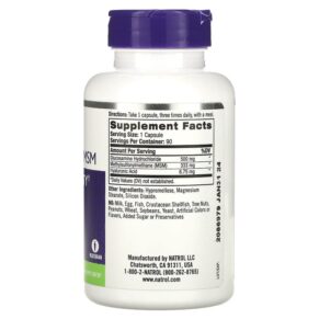 Thực phẩm bổ sung Natrol Glucosamine Hyaluronic Acid & MSM 90 Capsules 047469045159