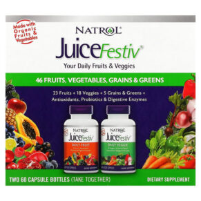 Thực phẩm chức năng Natrol JuiceFestiv 2 Bottles 60 Capsules Each 047469053031