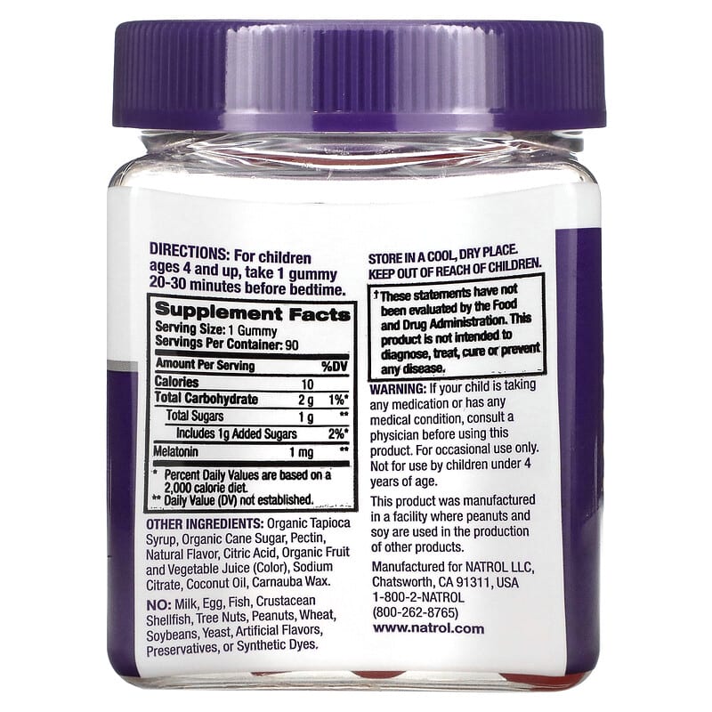 Natrol Kids Melatonin Ages 4+ Berry 90 Gummies 2 Thực phẩm bổ sung Natrol Kids Melatonin Ages 4+ Berry 90 Gummies 047469075309