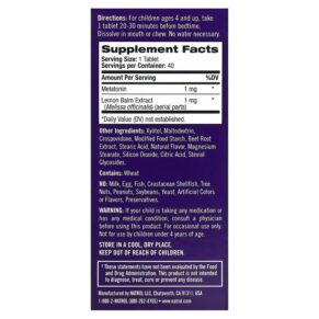 Thực phẩm bổ sung Natrol Kids Melatonin Ages 4 & Up Strawberry 40 Tablets 047469075293