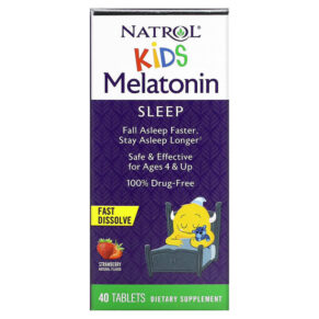 Thực phẩm chức năng Natrol Kids Melatonin Ages 4 & Up Strawberry 40 Tablets 047469075293