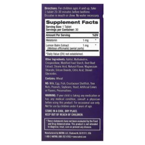 Thực phẩm bổ sung Natrol Kids Melatonin Fast Dissolve Ages 4 & Up Strawberry 30 Tablets 047469076979