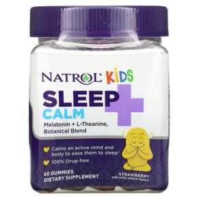 Thực phẩm chức năng Natrol Kids Sleep + Calm Ages 4 + Up Strawberry 60 Gummies 047469077785