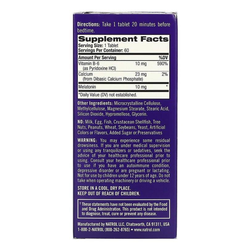 Natrol Melatonin Advanced Sleep Time Release 10 mg 60 Tablets 2 Thực phẩm bổ sung Natrol Melatonin Advanced Sleep Time Release 10 mg 60 Tablets 047469059644