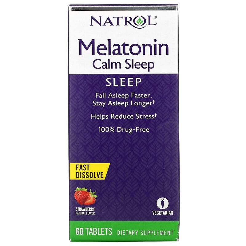Natrol Melatonin Calm Sleep Fast Dissolve Strawberry 60 Tablets 8 Thực phẩm chức năng Natrol Melatonin Calm Sleep Fast Dissolve Strawberry 60 Tablets 047469060466