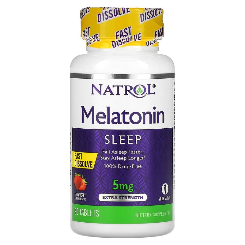 Natrol Melatonin Fast Dissolve Extra Strength Strawberry 5 mg 90 Tablets 8 Thực phẩm chức năng Natrol Melatonin Fast Dissolve Extra Strength Strawberry 5 mg 90 Tablets 047469058654