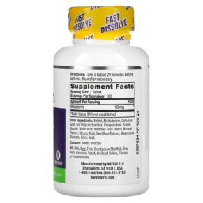 Thực phẩm bổ sung Natrol Melatonin Fast Dissolve Maximum Strength Citrus 10 mg 100 Tablets 047469071660
