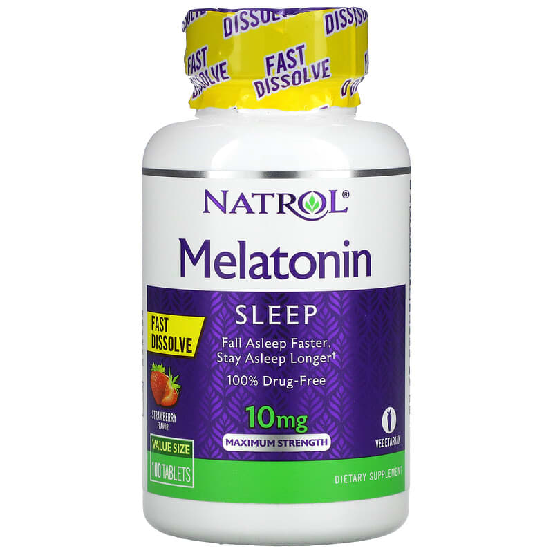 Natrol Melatonin Fast Dissolve Maximum Strength Strawberry 10 mg 100 Tablets 8 Thực phẩm chức năng Natrol Melatonin Fast Dissolve Maximum Strength Strawberry 10 mg 100 Tablets 047469071509