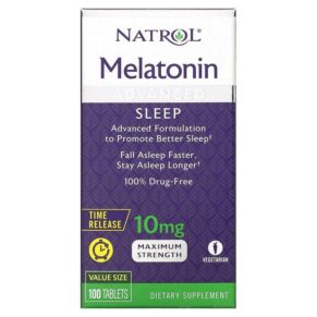 Thực phẩm chức năng Natrol Melatonin Sleep Time Release 10 mg 100 Tablets 047469072797