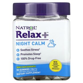 Thực phẩm chức năng Natrol Relax + Night Calm Berry 50 Gummies 047469076849