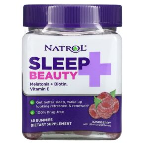 Thực phẩm chức năng Natrol Sleep + Beauty Raspberry 60 Gummies 047469077815