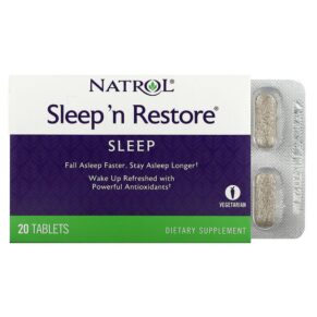 Thực phẩm chức năng Natrol Sleep 'n Restore 20 Tablets 047469005023