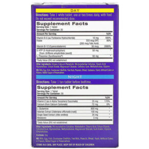 Thực phẩm bổ sung Natrol Stress & Anxiety Day & Night Two 30 Tablet Blister Packs (60 Total) 047469055011