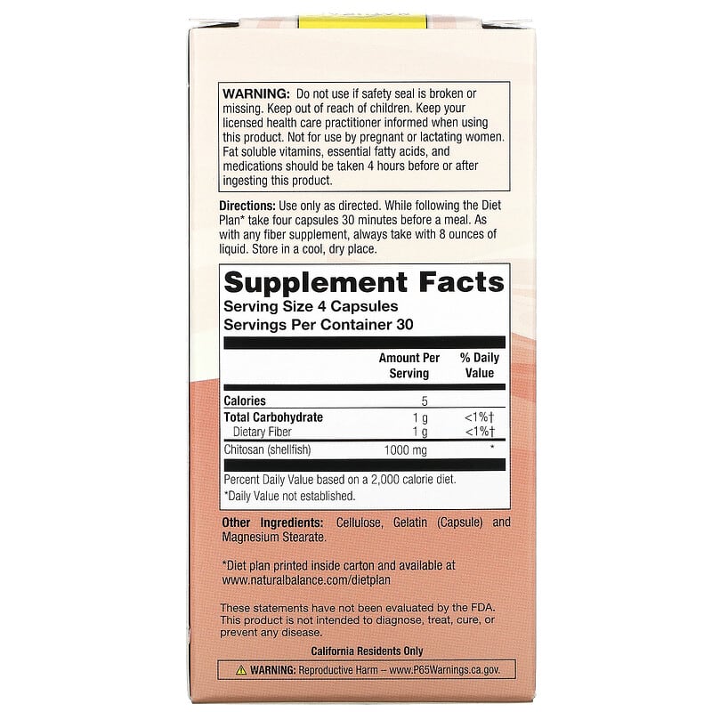 Natural Balance Original Chitosan 250 mg 120 Capsules 2 Thực phẩm bổ sung Natural Balance Original Chitosan 250 mg 120 Capsules 047868212602