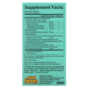 Thực phẩm bổ sung Natural Factors 3 Brains Higher Thoughts 90 Softgels 068958030500