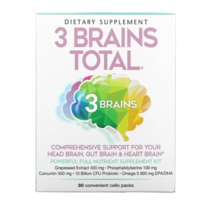 Thực phẩm chức năng Natural Factors 3 Brains Total 30 Convenient Cello Packs 068958030593