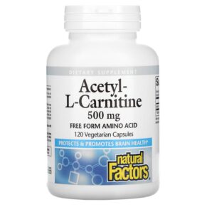 Thực phẩm chức năng Natural Factors Acetyl-L-Carnitine 500 mg 120 Vegetarian Capsules 068958028064