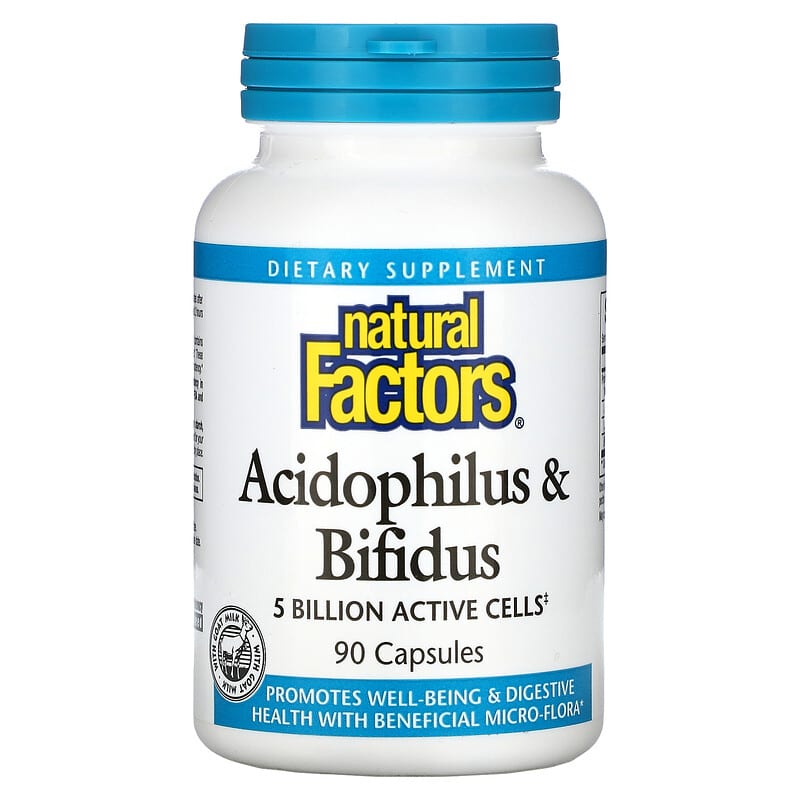 Natural Factors Acidophilus & Bifidus 5 Billion 90 Capsules 8 Thực phẩm chức năng Natural Factors Acidophilus & Bifidus 5 Billion 90 Capsules 068958018003