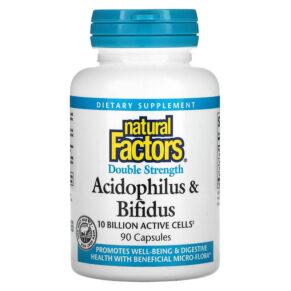 Thực phẩm chức năng Natural Factors Acidophilus & Bifidus Double Strength 10 Billion 90 Capsules 068958018058
