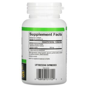 Thực phẩm bổ sung Natural Factors Activated Charcoal 250 mg 90 Softgels 068958017020