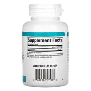Thực phẩm bổ sung Natural Factors Alpha-Lipoic Acid 200 mg 60 Capsules 068958020983