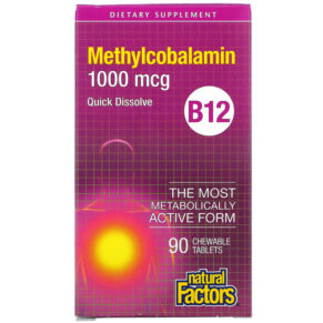 Thực phẩm chức năng Natural Factors B12 Methylcobalamin 1.000 mcg 90 Chewable Tablets 068958012421