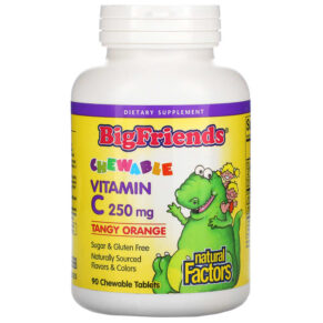 Thực phẩm chức năng Natural Factors Big Friends Chewable Vitamin C Tangy Orange 250 mg 90 Chewable Tablets 068958013954