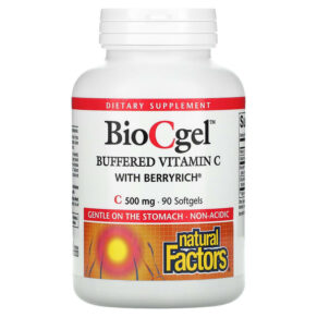 Thực phẩm chức năng Natural Factors BioCgel Buffered Vitamin C with BerryRich 500 mg 90 Softgels 068958013534