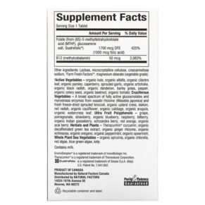 Thực phẩm bổ sung Natural Factors BioCoenzymated Methylfolate 1.000 mcg 60 Quick Melt Tablets 068958012414