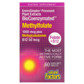 Thực phẩm chức năng Natural Factors BioCoenzymated Methylfolate 1.000 mcg 60 Quick Melt Tablets 068958012414