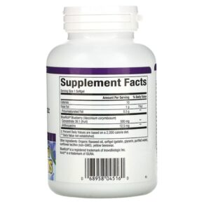 Thực phẩm bổ sung Natural Factors BlueRich Super Strength Blueberry Concentrate 500 mg 90 Softgels 068958045160