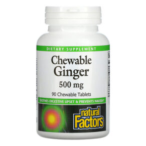 Thực phẩm chức năng Natural Factors Chewable Ginger 500 mg 90 Chewable Tablets 068958045061