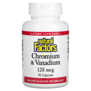 Thực phẩm chức năng Natural Factors Chromium & Vanadium 125 mcg 90 Capsules 068958016351