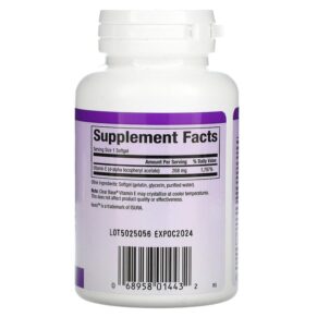 Thực phẩm bổ sung Natural Factors Clear Base Vitamin E 268 mg (400 IU) 60 Softgels 068958014432