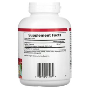 Thực phẩm bổ sung Natural Factors CranRich Super Strength Cranberry Concentrate 500 mg 180 Capsules 068958045139