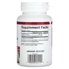 Thực phẩm bổ sung Natural Factors CranRich Super Strength Cranberry Concentrate 500 mg 90 Capsules 068958045122