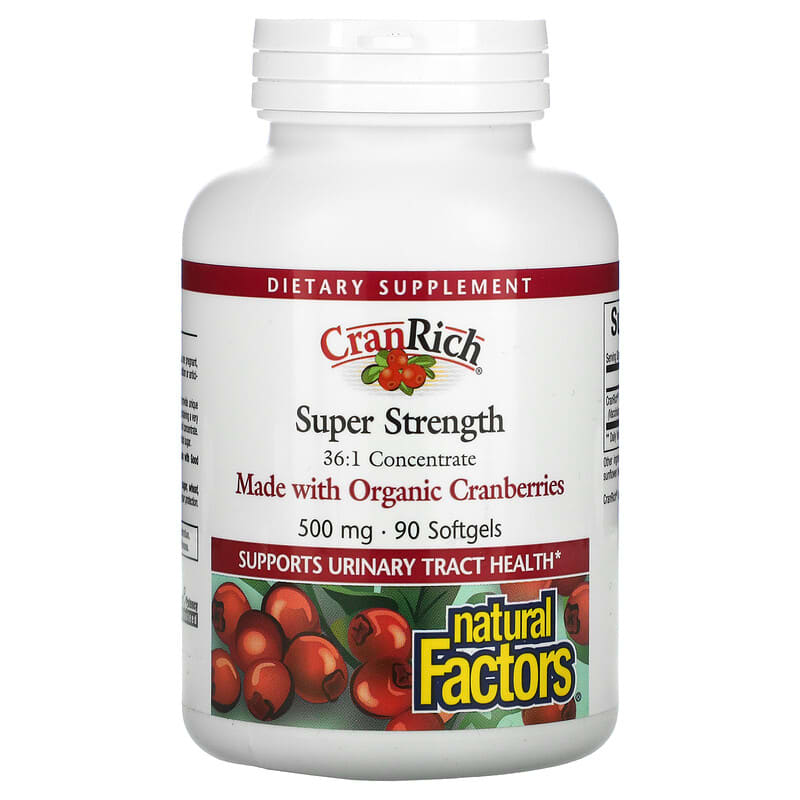 Natural Factors CranRich Super Strength Cranberry Concentrate 500 mg 90 Softgels 8 Thực phẩm chức năng Natural Factors CranRich Super Strength Cranberry Concentrate 500 mg 90 Softgels 068958045146