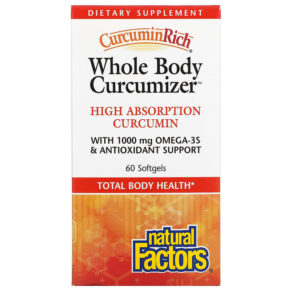 Thực phẩm chức năng Natural Factors CurcuminRich Whole Body Curcumizer 60 Softgels 068958045559