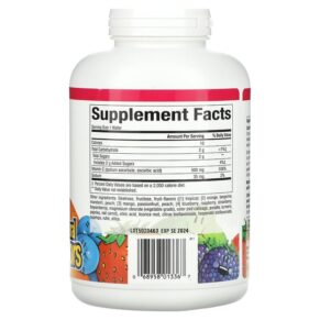Thực phẩm bổ sung Natural Factors Fruit-Flavor Chew Vitamin C Four Mixed Fruit Flavors 500 mg 180 Chewable Wafers 068958013367