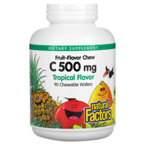 Thực phẩm chức năng Natural Factors Fruit-Flavor Chew Vitamin C Tropical 500 mg 90 Chewable Wafers 068958013282