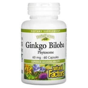 Thực phẩm chức năng Natural Factors Ginkgo Biloba Phytosome 60 mg 60 Capsules 068958048055