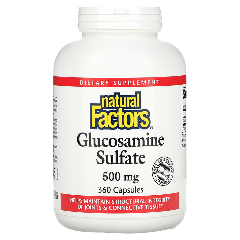 Natural Factors Glucosamine Sulfate 500 mg 360 Capsules 8 Thực phẩm chức năng Natural Factors Glucosamine Sulfate 500 mg 360 Capsules 068958265612